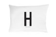 Design Letters Kussensloop A-Z (70x50) H, Wit, One size