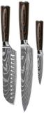Shinrai Knives Japan Shinrai Knives Damascus Print 3-delige Messenset