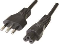 Ewent EW-190104-020-N-P electriciteitssnoer Zwart 1,8 m Netstekker type L C5 stekker