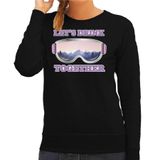 Bellatio Decorations Apres ski sweater dames - Lets drink together - zwart - wintersport - skien XL