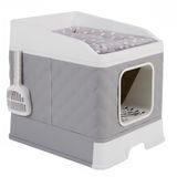 OEM Bol Kattenbak - Grijs/Wit - Kunststof/Polyester - 50x38.5x37 cm