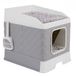 OEM Bol Kattenbak - Grijs/Wit - Kunststof/Polyester - 50x38.5x37 cm