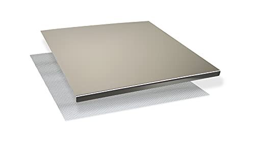 INOXLM Snijplank om te kneden, werkblad van roestvrij staal, verschillende maten voor keuken voor bar voor restaurant om te kneden (50 x 50 cm, vouwen 2 cm)