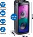 Merkloos Bluetooth Speaker met Microfoon - Partybox met Sfeerverlichting - Muziek Box en Karaoke Set - Party Speaker met Bluetooth, Aux en USB Ingangen - Makkelijk te Verplaatsen met Handvat - Zwart
