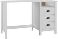 vidaXL Bureau Hill met 3 lades, 120x50x74 cm, massief grenenhout