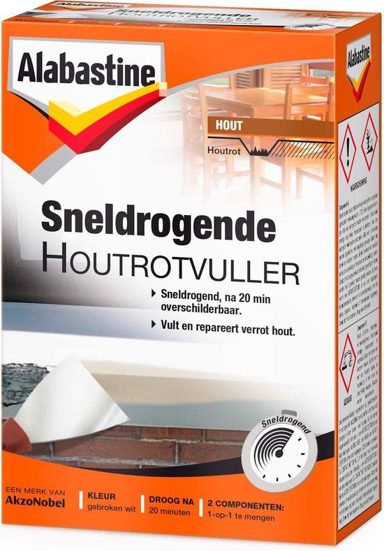 Alabastine Sneldrogende Houtrotvuller (2K) - 465 gram - Gebroken wit