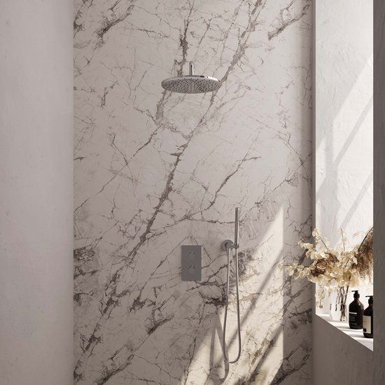 Brauer Chrome Carving thermostaat regendoucheset met 2-weg omstel