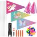 Lot de 3 drapeaux pour vélos d'enfants, avec accessoires décoratifs