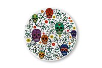 Excelsa Calavera onderzetter, dolomiet keramiek en kurk, 16 x 16 cm