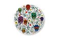 Excelsa Calavera onderzetter, dolomiet keramiek en kurk, 16 x 16 cm