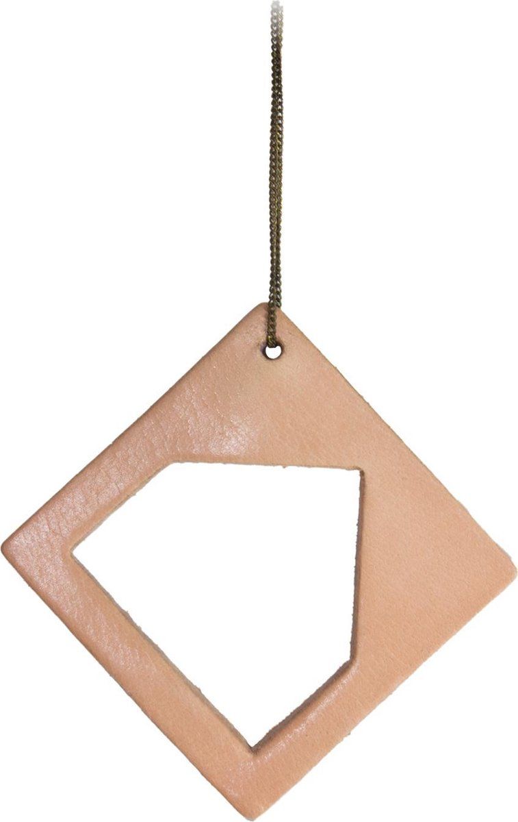 TAK Design Vinter Hanger Huis 1 Vierkant - Leer - 7 x 7 cm