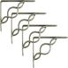 AMIG Plankdrager/steun/beugel Decoratief - 4x - metaal - zilver - H200 x B150 mm - Tot 180 kg - boekenplank steunen