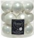 Decoris 18x Kleine Kerstballen Winter Wit Glas 4 cm - Mat/glans - Kerstboomversiering