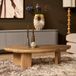 StarFurn Table basse Zillah - Triangle Bois Naturel - 130x70x35cm
