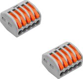 BES LED Lasklem Set 2 Stuks - 5 Polig met Klemmetjes - Grijs/Oranje
