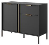 3E 3xE living.com 3xE living Compacte Commode Antraciet, 103 x 39,5 x 81,4 cm