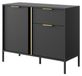 3E 3xE living.com 3xE living Compacte Commode Antraciet, 103 x 39,5 x 81,4 cm