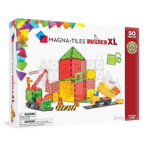 Magna-Tiles Builder XL 50 stuks - Magnetisch Bouwspeelgoed - Vanaf 3 jaar