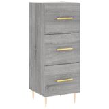 vidaXL Dressoir, grijs Sonoma, 34,5 x 34 x 90 cm, houtvezel