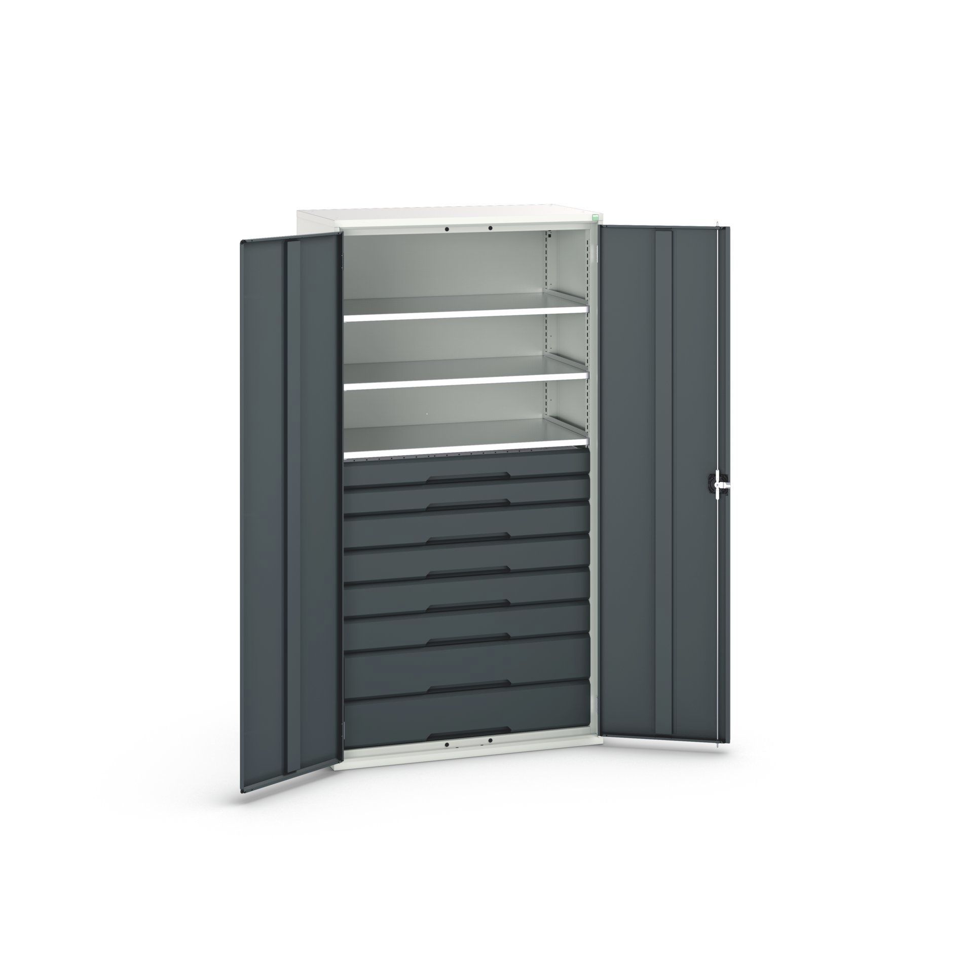 Bott Verso Systeemkast | 1050x550x2000mm | 3 Legborden | 8 Lades | RAL 7016