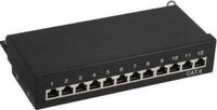 InLine 76209S Patchfeld Cat.6, 12-voudig, tafel/wandmontage, zwart, RAL9005