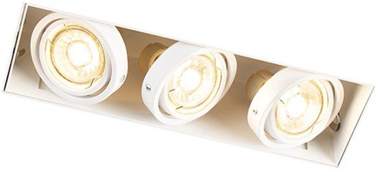 QAZQA Oneon Trimless 50 - 3-Light Recessed Spot - White - 269mm