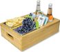 Merkloos Houten Bankdienblad met Twee Snackschalen - Bruin
