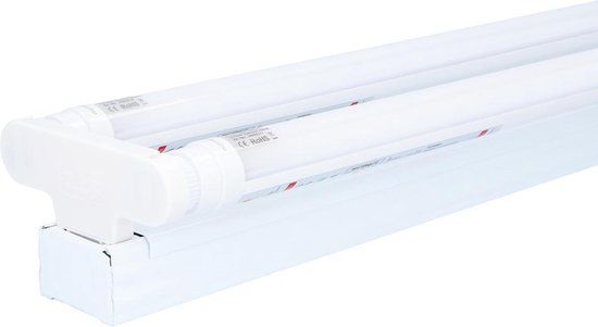 HOFTRONIC LED TL armatuur 150cm dubbel - T8 (G13) - 48 Watt 9600 lumen (200lm/W) - 6000K Daglicht wit (860) - Flikkervrij - IP20 Stofdicht