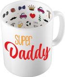 Bellatio Decorations Cadeau koffie/thee mok voor papa - rood - super papa - 300 ml - Vaderdag