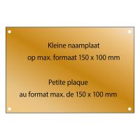 Posthumus gegraveerde naamplaat messing met schroeven (max. 150 x 100 mm)