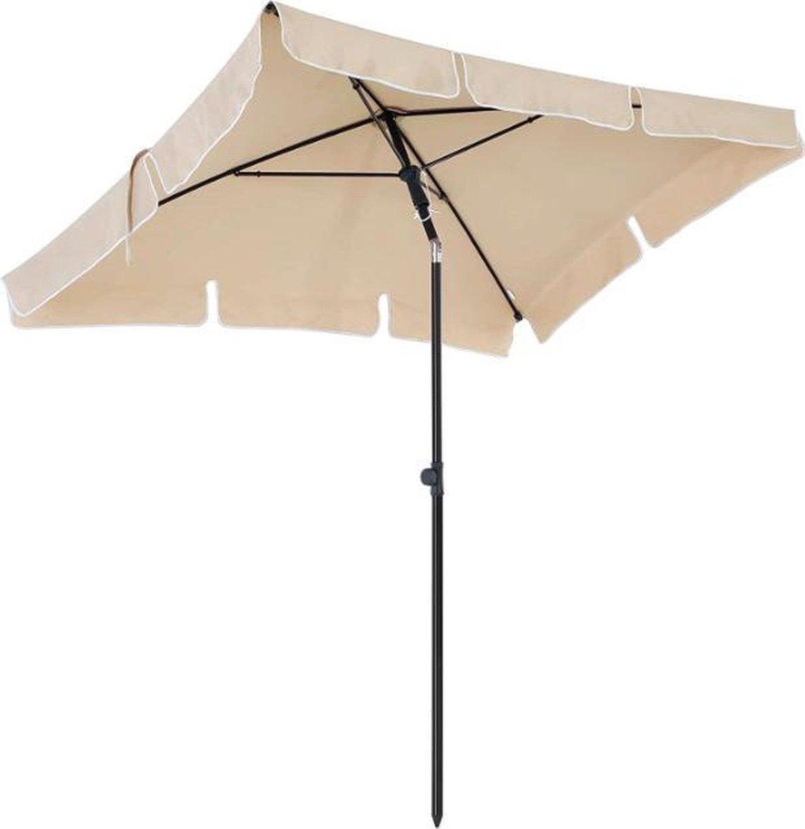 MAZAZU MIRA Parasol - Kantelbaar - Met draagtas - Zonnescherm - Zonder voetstuk - 200 x 125 cm - Taup