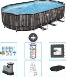 Bestway Power Steel Bestway Ovaal Power Steel Zwembad - 610 x 366 x 122 cm - Grijs
