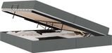 vidaXL Opbergbed met matras Donkergrijs 200 x 200 cm Polyester