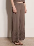 Apricot Geborduurde katoenen broek met wijde pijpen