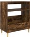 vidaXL Support pour tourne-disque Chêne fumé 71 x 39,5 x 83 cm