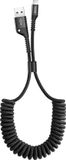 Baseus Fish-Eye Spring Datakabel veer USB/Lightning-kabel 1M 2A zwart