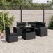 Maison Exclusive - Ensemble de meubles de jardin 6 pièces avec canapé et coussins, noir, en polyrotin