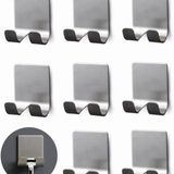 Merkloos PromoHome 8 Stuks Zelfklevende Scheerapparaathouders - RVS Badkamer Accessoire - Waterdicht - Douche Scheermes Houder Haak Set - Keuken Organisatie
