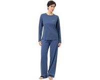 Mey Pak Lang Serie Polka Dreams Vrouwen L Midnight Dust Gestipt Lange mouw 100% Katoen