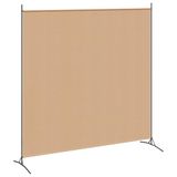 vidaXL Enkele Paneel Kamerscheiding Beige 175 x 180 cm Stof