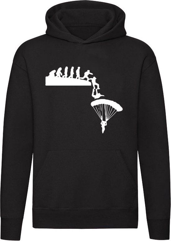 Skydiving Evolution Hoodie - Unisex - Zwart - XL