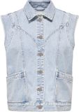 Only Kennedy Denim Gilet Dames Lichtblauw Maat XL