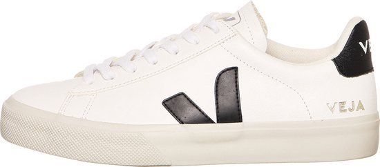 VEJA Campo Chromefree Leather Sneakers - Women - White/Black - Size EU 37