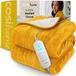 Cosi Home Elektrische Deken Luxe Fleece en Sherpa Wol 180 x 130 cm Mosterd