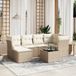 Maison Exclusive - Ensemble de meubles de jardin 7 pièces avec canapé et coussins, beige, en polyrotin