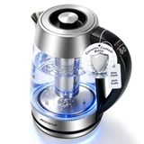 Aigostar Cris Glaze - Bouilloire avec revêtement céramique anti-calcaire - Contrôle de la température et fonction de maintien au chaud - Verre - 1,7L - 2200W - Éclairage LED - Filtre à thé inclus