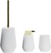Items Toiletborstel met houder & zeeppompje/beker - Wit - 35 cm