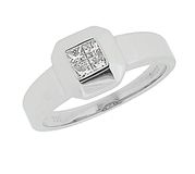 Orphelia Damesring 750 goud 4 diamanten 0,26 karaat, Wit goud, Diamant