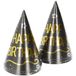 Folat 25054 Decoratie Zwart Goud Zilver Party Hoedjes Happy Birthday Shining Glam-6 Stuks Voor Verjaardag Jubileum