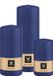 Wiedemann Cilinderkaarsen/stompkaarsen - set van 3 - donkerblauw